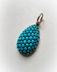VICTORIAN LARGE TEARDROP PAVÉ TURQUOISE PENDANT