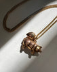 ANTIQUE 9CT GOLD PIG & ACORN PENDANT