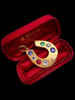 VICTORIAN 18CT GOLD & MULTICOLOUR PASTE HORSESHOE PENDANT