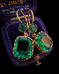 EARLY VICTORIAN GREEN PASTE DOUBLE DROP EARRINGS