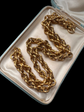 19TH CENTURY 14CT GOLD LOVERS KNOT & REEDED BELCHER CHAIN