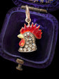VICTORIAN DIAMOND & ENAMEL COCKEREL PENDANT