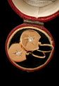ANTIQUE DIAMOND & 15CT GOLD HORSESHOE EARRINGS