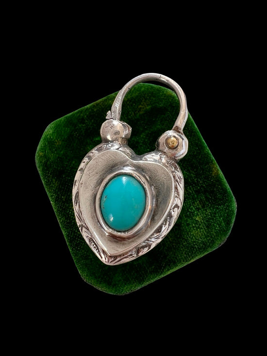 VICTORIAN SILVER HEART PADLOCK