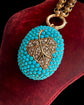 VICTORIAN DIAMOND LEAF & PAVÉ TURQUOISE BOMBE PENDANT