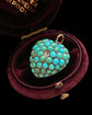 VICTORIAN PAVÉ TURQUOISE & DIAMOND HEART PENDANT