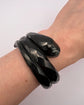 VICTORIAN CHUNKY WHITBY JET SNAKE BANGLE