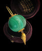 ETRUSCAN REVIVAL MALACHITE SPHERE PENDANT