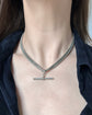ANTIQUE SILVER SNAKE LINK ALBERT CHAIN