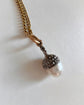 VICTORIAN DIAMOND & PEARL ACORN PENDANT