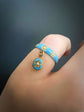 VICTORIAN BLUE ENAMEL LOCKET RING