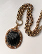19TH CENTURY DIAMOND & BANDED AGATE SHELL PENDANT