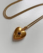 VICTORIAN 15CT GOLD & GARNET PUFFY HEART PENDANT