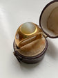 VICTORIAN CHRYSOBERYL CATS EYE & DIAMOND GYPSY RING