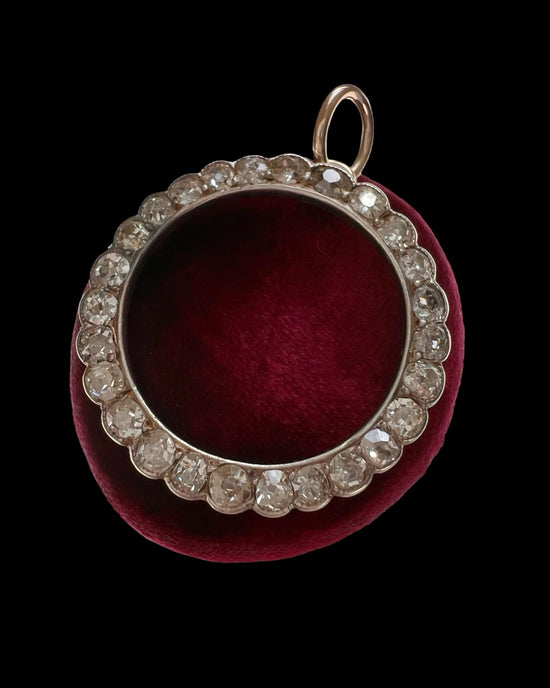 ANTIQUE DIAMOND & 14CT GOLD CIRCLE PENDANT