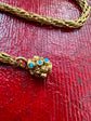 GEORGIAN 15CT GOLD WOVEN CHAIN WITH TURQUOISE CLASP
