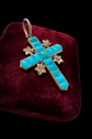 VICTORIAN TURQUOISE & DIAMOND CROSS PENDANT