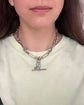 EDWARDIAN CHUNKY SILVER PAPERCLIP ALBERT CHAIN