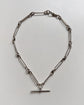 VICTORIAN SILVER PAPERCLIP & LOVERS KNOT ALBERT CHAIN