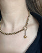 ANTIQUE 18CT GOLD & DIAMOND SPHERE CHAIN CHARM