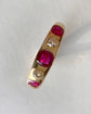 ANTIQUE DIAMOND & RUBY FLUSH SET 18CT GOLD RING