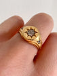 VICTORIAN 18CT GOLD & DIAMOND STAR SET SIGNET RING