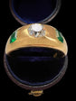 ANTIQUE DIAMOND & EMERALD FLUSH SET RING