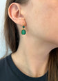 EARLY VICTORIAN GREEN PASTE DOUBLE DROP EARRINGS