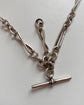ANTIQUE SILVER TWISTED PAPERCLIP ALBERT CHAIN