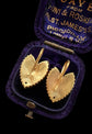 VICTORIAN 15CT GOLD & DIAMOND HEART EARRINGS