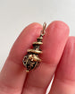 VICTORIAN 15CT COILED SNAKE & ENEMAL DROP PENDANT