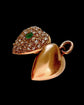 ANTIQUE 15CT GOLD DIAMOND & EMERALD HEART LOCKET