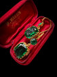 EARLY VICTORIAN GREEN PASTE DOUBLE DROP EARRINGS