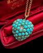 VICTORIAN PAVÉ TURQUOISE & DIAMOND HEART PENDANT