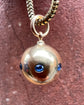 ANTIQUE 18CT GOLD & SAPPHIRE SPHERE PENDANT