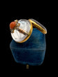 VICTORIAN ROCK CRYSTAL DOME LOCKET WITH DIAMOND & CORAL CENTRE