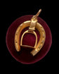 19TH CENTURY HORSESHOE & STIRRUP 18CT GOLD PENDANT