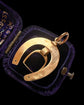 19TH CENTURY HORSESHOE & STIRRUP 18CT GOLD PENDANT