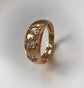 EDWARDIAN CHUNKY 18CT GOLD & DIAMOND GYPSY SET RING