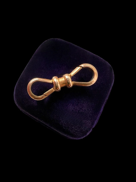 VICTORIAN 9CT GOLD DOUBLE DOG CLIP