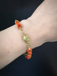 GEORGIAN CORAL & 18CT GOLD CHAIN BRACELET