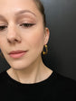 19TH CENTURY 18CT GOLD & WOVEN HAIR HOOP EARRINGS