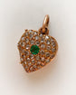 ANTIQUE 15CT GOLD DIAMOND & EMERALD HEART LOCKET