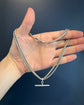 ANTIQUE SILVER SNAKE LINK ALBERT CHAIN