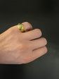 VICTORIAN CHRYSOBERYL CATS EYE & DIAMOND GYPSY RING