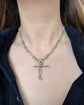 ANTIQUE SILVER TWISTED PAPERCLIP ALBERT CHAIN