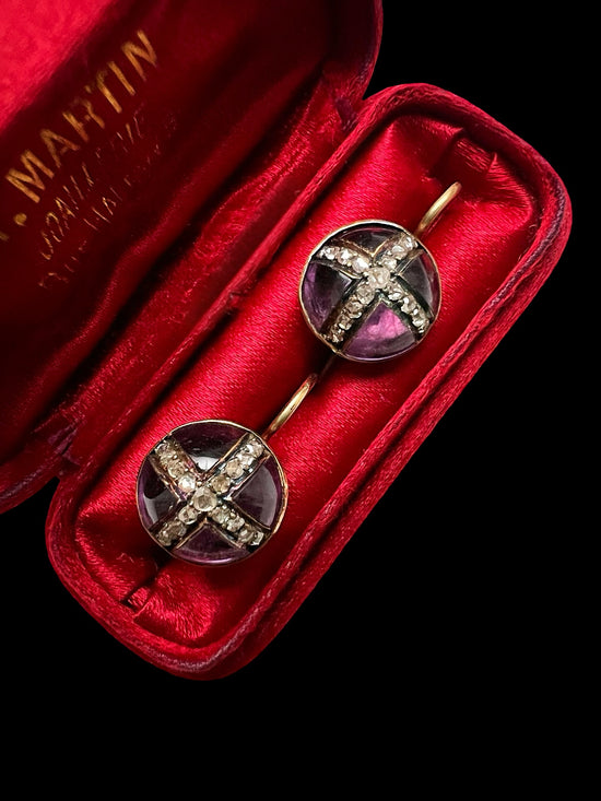 VICTORIAN DIAMOND & AMETHYST EARRINGS