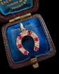 ANTIQUE DIAMOND & RUBY HORSESHOE PENDANT
