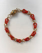GEORGIAN CORAL & 18CT GOLD CHAIN BRACELET
