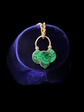 VICTORIAN MALACHITE & SILVER PADLOCK PENDANT